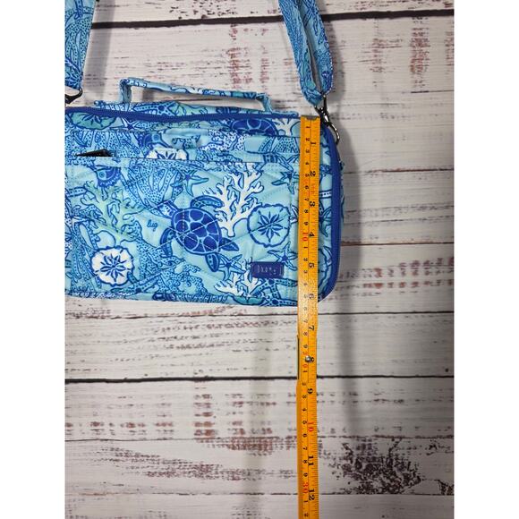 LUG Scoop 2 Blue Ocean Print Quilted Crossbody Organizer Bag Adjustable Strap - Picture 6 of 7